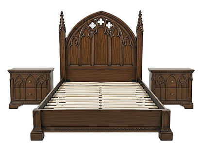 Blackspire Gothic Hand - Carved Solid Wood Platform Bed & Bedroom Collection – handcrafted solid wood furniture