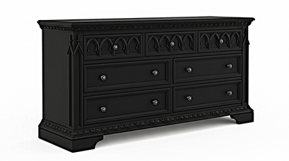 Blackspire Gothic Hand - Carved Solid Wood Platform Bed & Bedroom Collection – handcrafted solid wood furniture