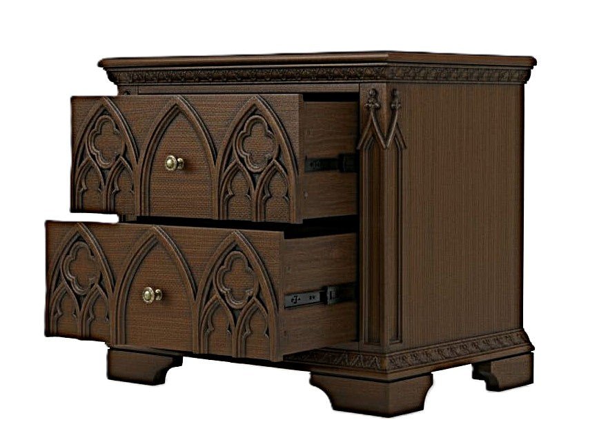 Blackspire Gothic Hand - Carved Solid Wood Platform Bed & Bedroom Collection – handcrafted solid wood furniture