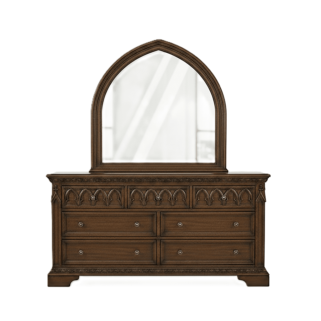 Blackspire Gothic Hand - Carved Solid Wood Platform Bed & Bedroom Collection – handcrafted solid wood furniture