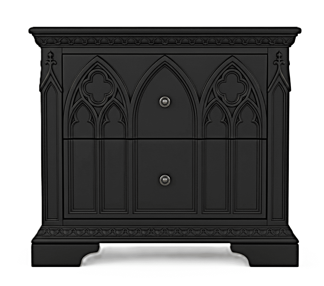 Blackspire Gothic Hand - Carved Solid Wood Platform Bed & Bedroom Collection – handcrafted solid wood furniture