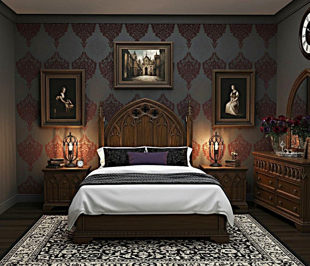 Blackspire Gothic Hand - Carved Solid Wood Platform Bed & Bedroom Collection – handcrafted solid wood furniture