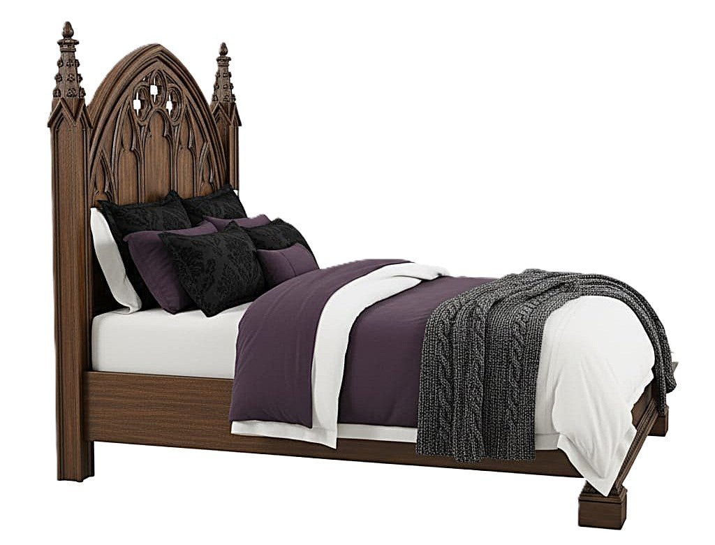 Blackspire Gothic Hand - Carved Solid Wood Platform Bed & Bedroom Collection – handcrafted solid wood furniture
