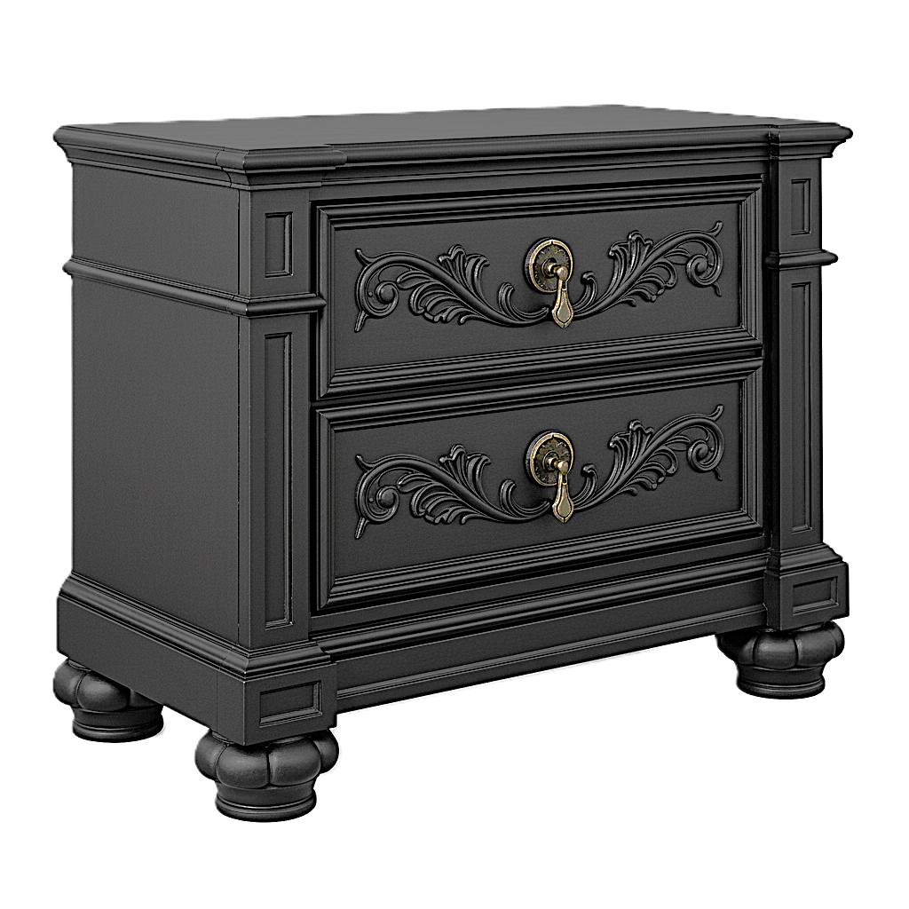 Blackthorn™ Gothic Hand - Carved Solid Wood Platform Bed & Bedroom Collection – handcrafted solid wood furniture