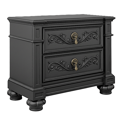 Blackthorn™ Gothic Hand - Carved Solid Wood Platform Bed & Bedroom Collection – handcrafted solid wood furniture