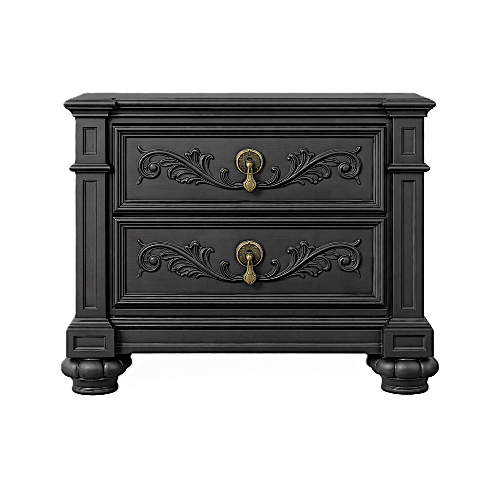 Blackthorn™ Gothic Hand - Carved Solid Wood Platform Bed & Bedroom Collection – handcrafted solid wood furniture