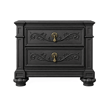 Blackthorn™ Gothic Hand - Carved Solid Wood Platform Bed & Bedroom Collection – handcrafted solid wood furniture