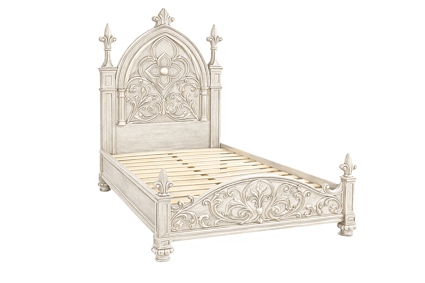 Blackthorn™ Gothic Hand - Carved Solid Wood Platform Bed & Bedroom Collection – handcrafted solid wood furniture