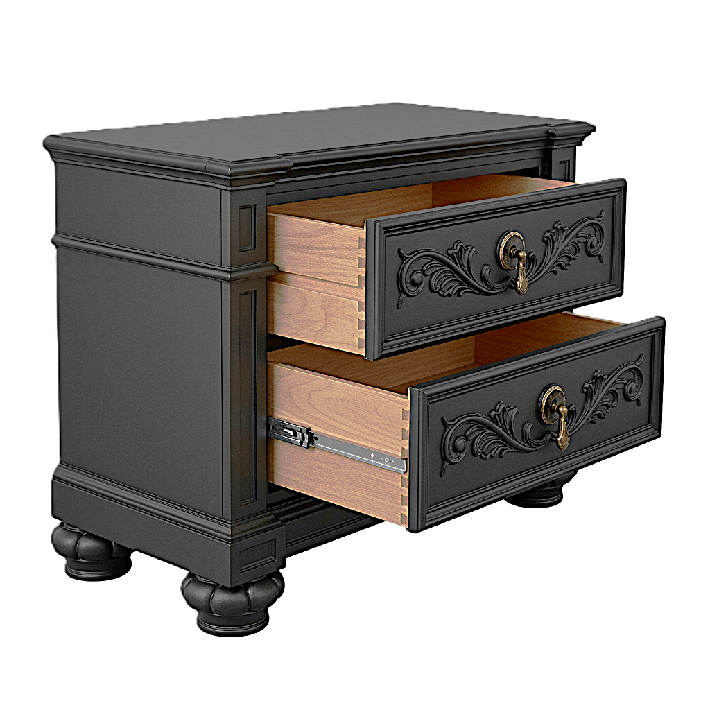 Blackthorn™ Gothic Hand - Carved Solid Wood Platform Bed & Bedroom Collection – handcrafted solid wood furniture