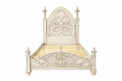 Blackthorn™ Gothic Hand - Carved Solid Wood Platform Bed & Bedroom Collection – handcrafted solid wood furniture
