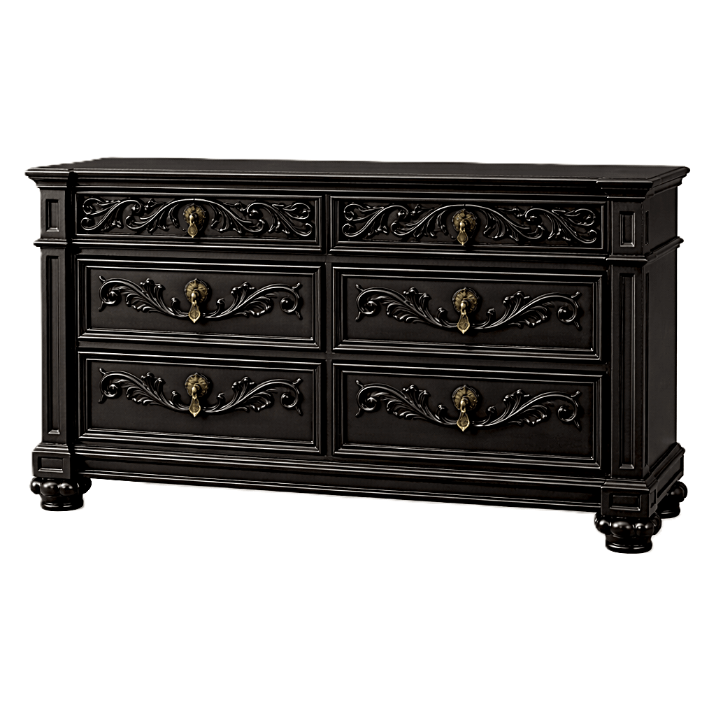 Blackthorn™ Gothic Hand - Carved Solid Wood Platform Bed & Bedroom Collection – handcrafted solid wood furniture