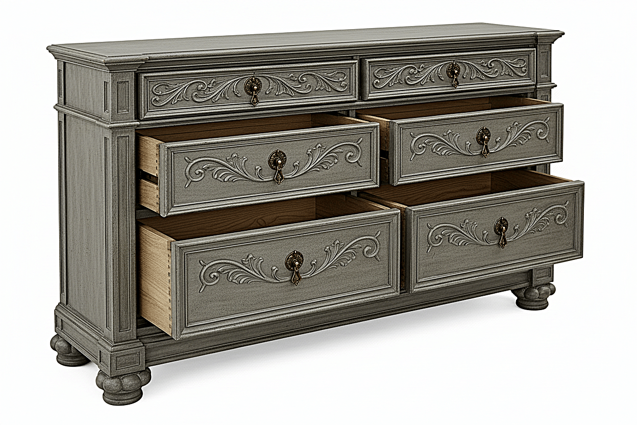 Blackthorn™ Gothic Hand - Carved Solid Wood Platform Bed & Bedroom Collection – handcrafted solid wood furniture