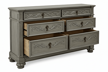 Blackthorn™ Gothic Hand - Carved Solid Wood Platform Bed & Bedroom Collection – handcrafted solid wood furniture