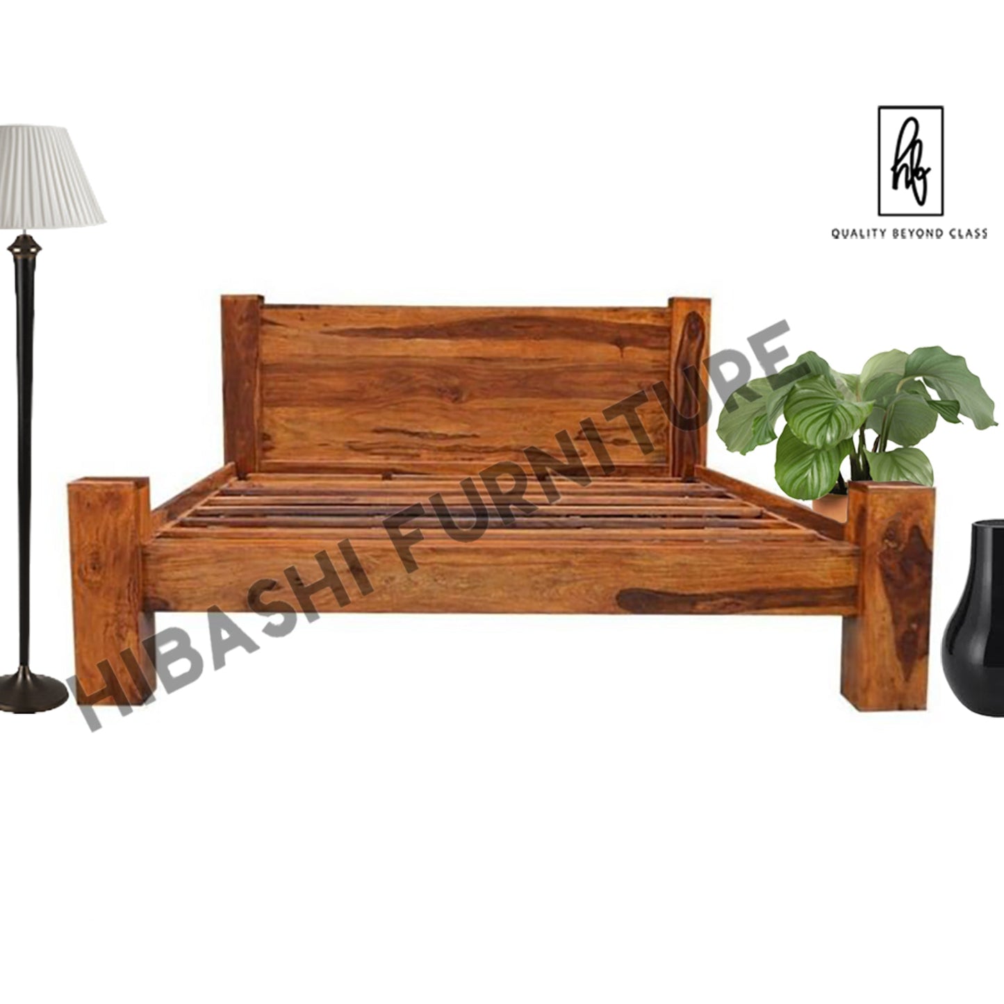 Boston Contemporary Solid Wooden Bed – handcrafted solid wood furniture