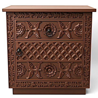 Juffair Hand Carved Solid Wood Bed