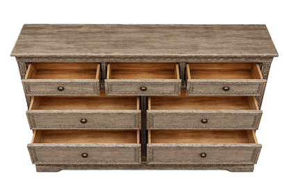 Caelivine Treecrest™ Hand - Carved Solid Wood Dresser – handcrafted solid wood furniture