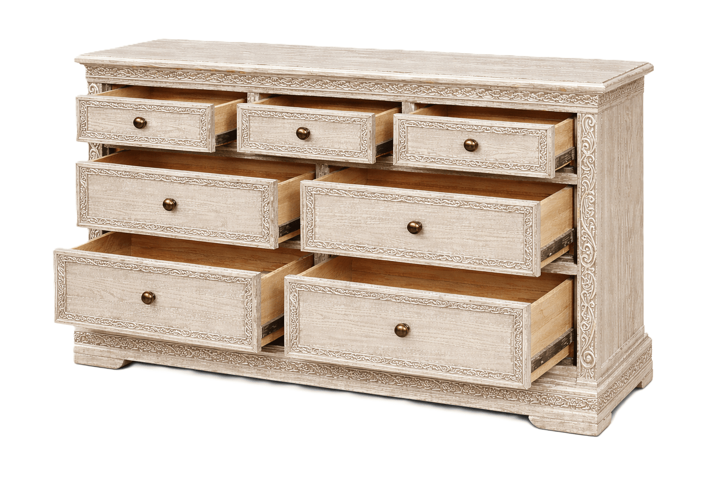 Caelivine Treecrest™ Hand - Carved Solid Wood Dresser – handcrafted solid wood furniture
