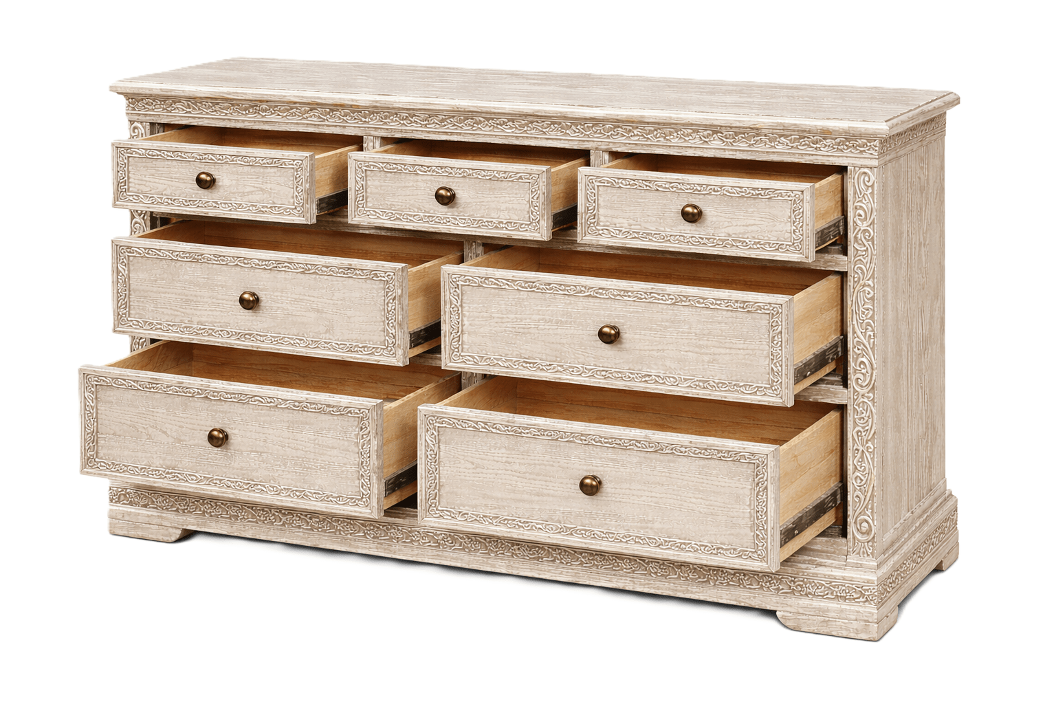 Caelivine Treecrest™ Hand - Carved Solid Wood Dresser – handcrafted solid wood furniture
