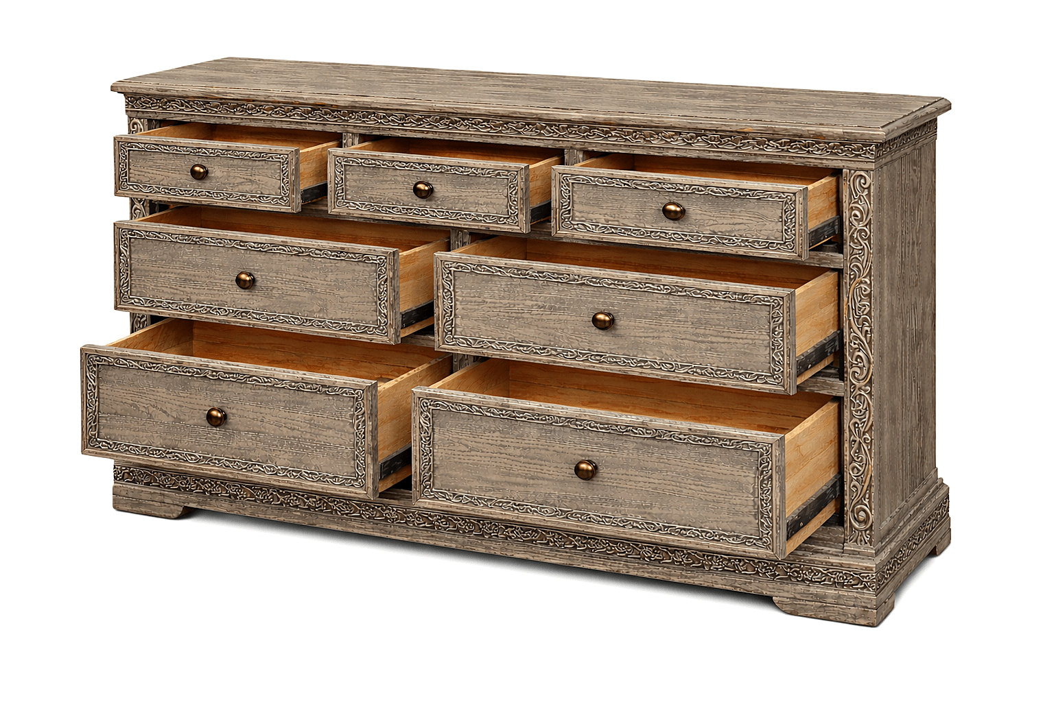 Caelivine Treecrest™ Hand - Carved Solid Wood Dresser – handcrafted solid wood furniture