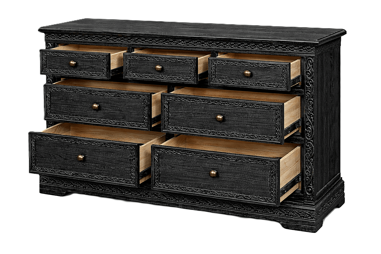 Caelivine Treecrest™ Hand - Carved Solid Wood Dresser – handcrafted solid wood furniture
