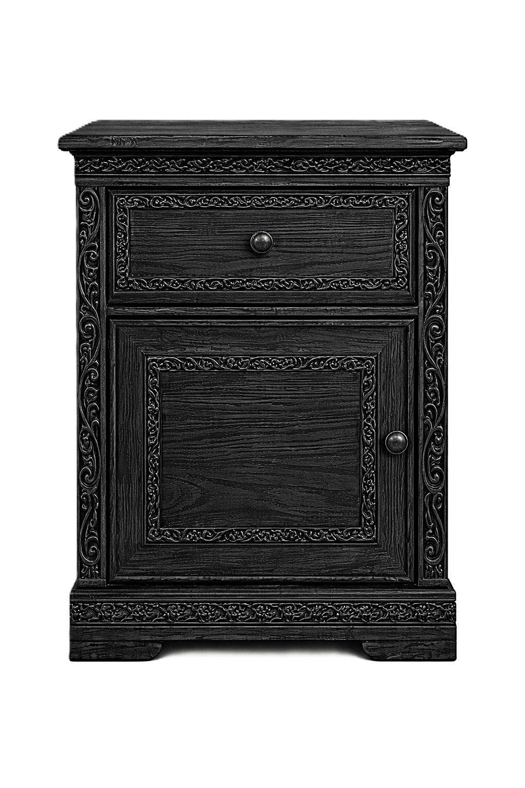 Caelivine Treecrest™ Hand - Carved Solid Wood Nightstand – handcrafted solid wood furniture