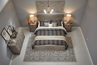 Caelivine Treecrest™ Hand - Carved Solid Wood Platform Bed & Bedroom Collection – handcrafted solid wood furniture