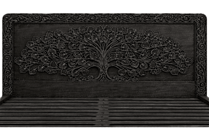 Caelivine Treecrest™ Hand - Carved Solid Wood Platform Bed & Bedroom Collection – handcrafted solid wood furniture