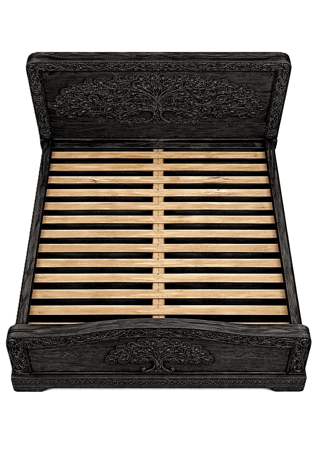 Caelivine Treecrest™ Hand - Carved Solid Wood Platform Bed & Bedroom Collection – handcrafted solid wood furniture