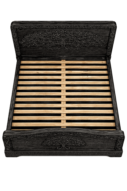 Caelivine Treecrest™ Hand - Carved Solid Wood Platform Bed & Bedroom Collection – handcrafted solid wood furniture