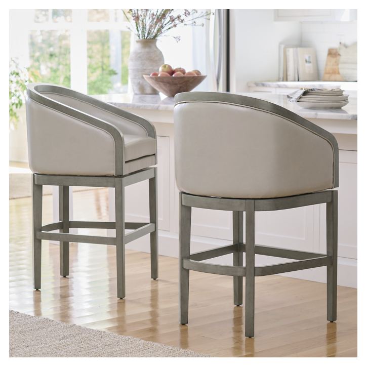 Caelum Wood and Leather Combined Bar and Counter Stool – handcrafted solid wood furniture