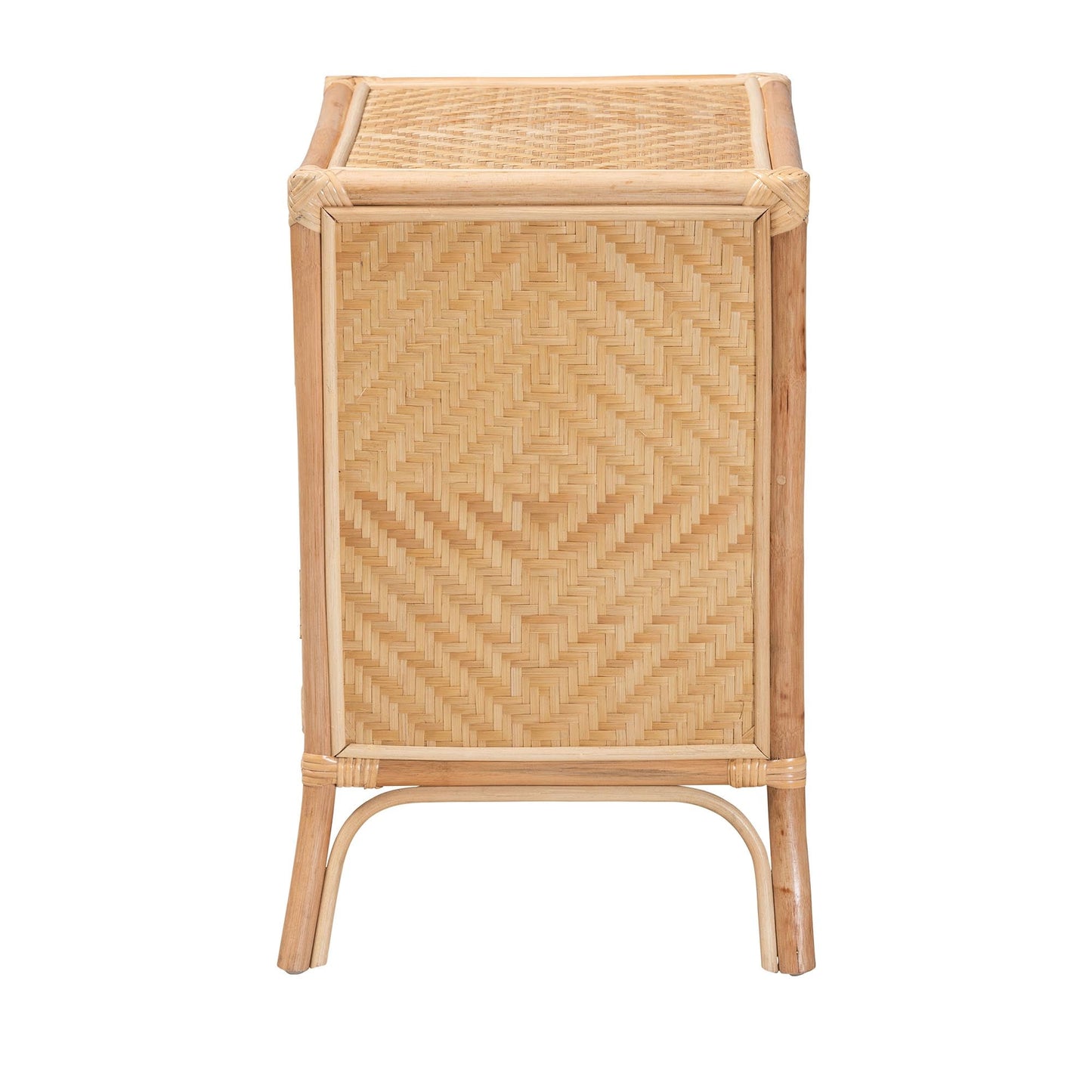 Calvin & Bay Natural Bohemian Rattan 1 Door Bedside / Nightstand – handcrafted solid wood furniture