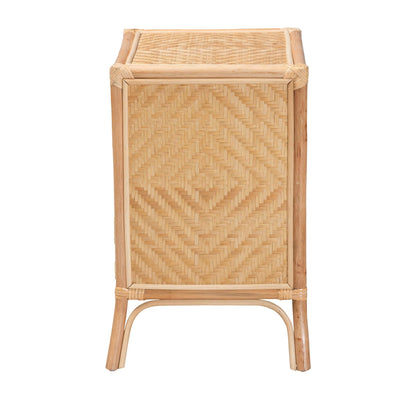 Calvin & Bay Natural Bohemian Rattan 1 Door Bedside / Nightstand – handcrafted solid wood furniture
