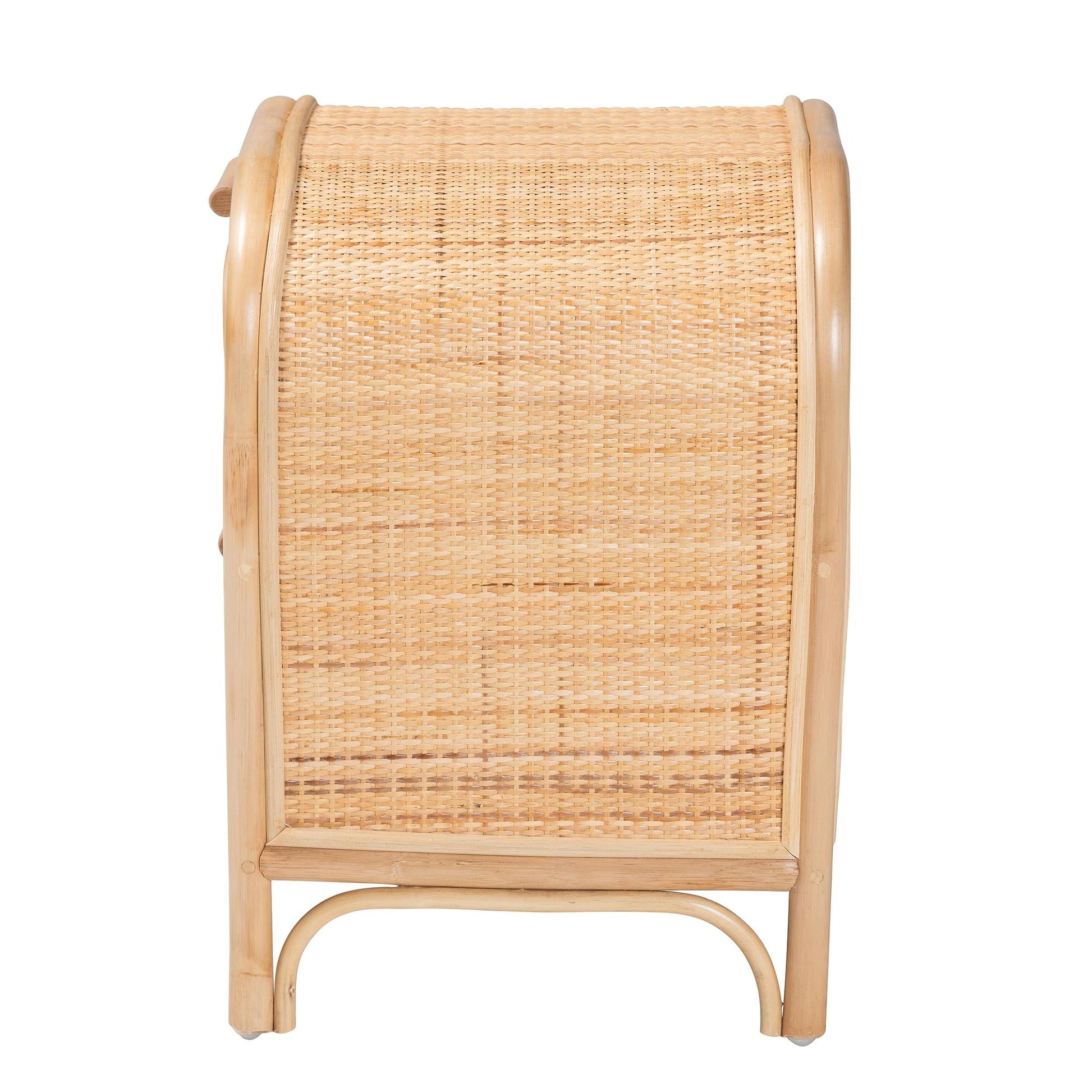 Calvin & Bay Natural Bohemian Rattan 2 Drawer Bedside / Nightstand – handcrafted solid wood furniture