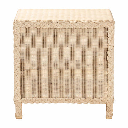 Calvin Bohemian Natural Rattan 1 - drawer Bedside / Nightstand – handcrafted solid wood furniture