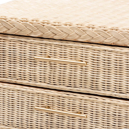 Calvin Bohemian Natural Rattan 1 - drawer Bedside / Nightstand – handcrafted solid wood furniture