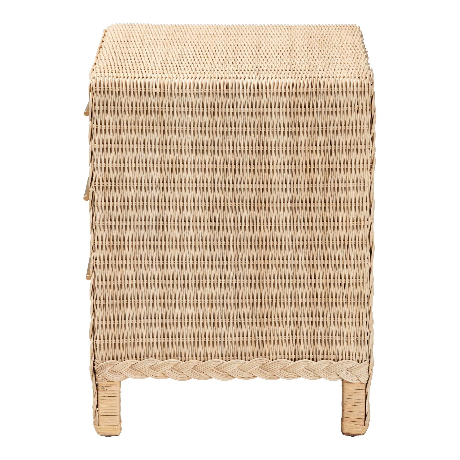 Calvin Bohemian Natural Rattan 1 - drawer Bedside / Nightstand – handcrafted solid wood furniture