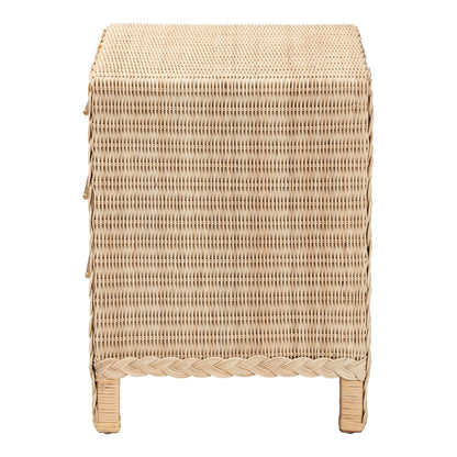 Calvin Bohemian Natural Rattan 1 - drawer Bedside / Nightstand – handcrafted solid wood furniture