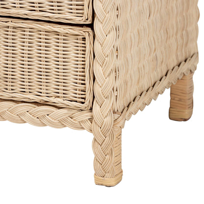 Calvin Bohemian Natural Rattan 1 - drawer Bedside / Nightstand – handcrafted solid wood furniture