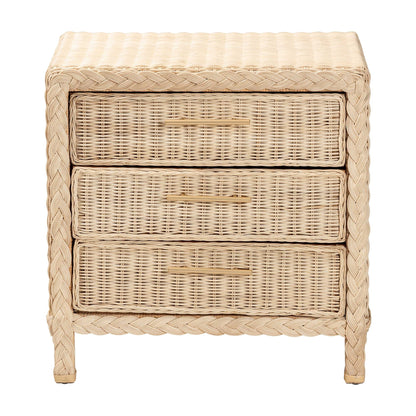 Calvin Bohemian Natural Rattan 1 - drawer Bedside / Nightstand – handcrafted solid wood furniture
