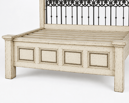Castilla Forge™ Rustic Gothic Solid Wood &amp; Wrought Iron Platform Bed Collection – handcrafted solid wood furniture