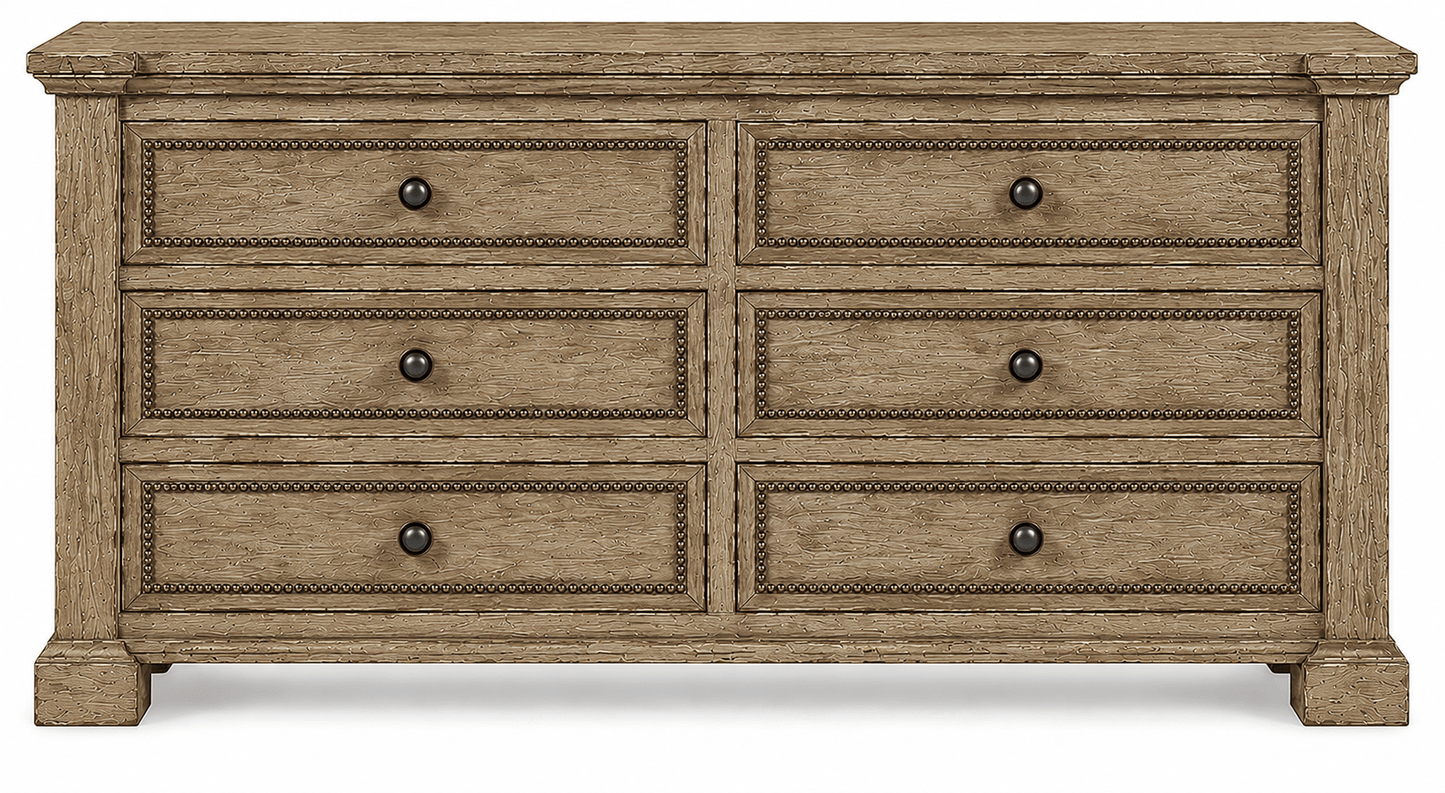 Castilla Forge™ Rustic Gothic Solid Wood Dresser – handcrafted solid wood furniture