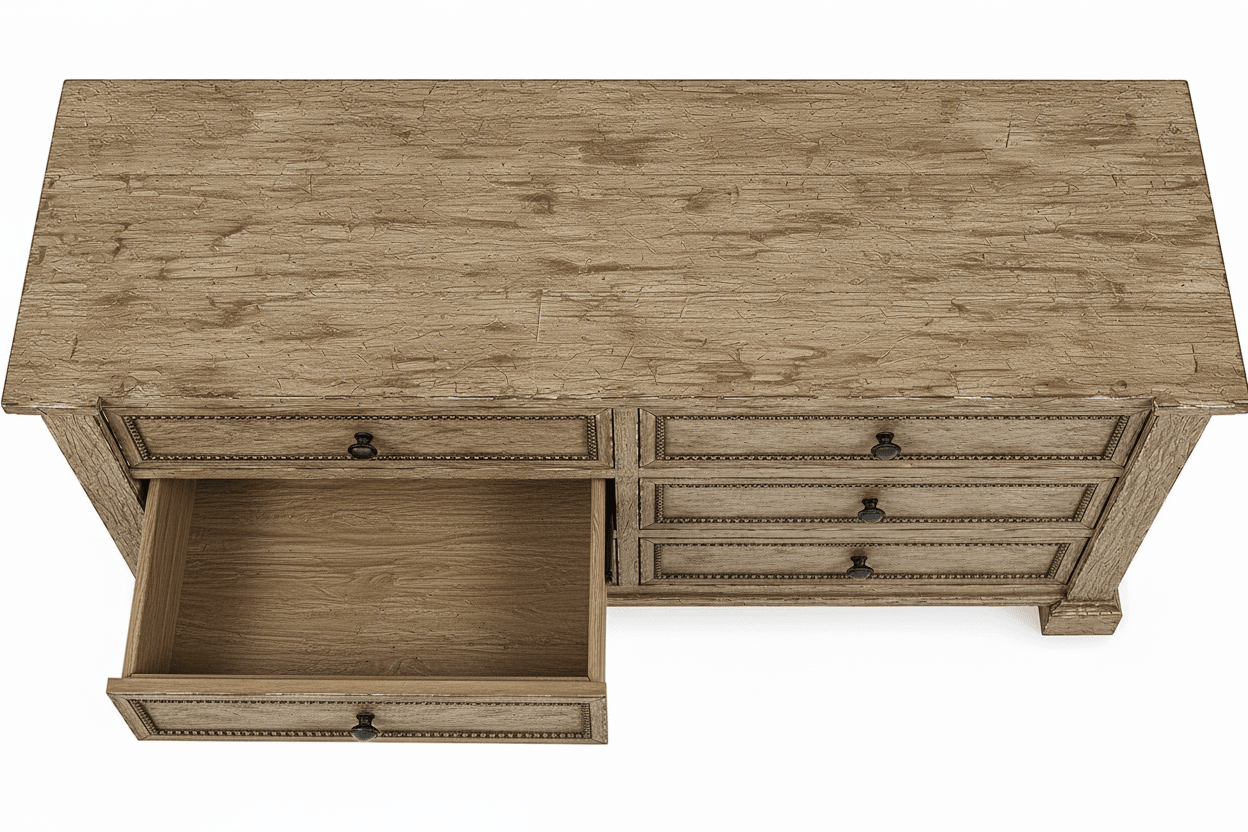 Castilla Forge™ Rustic Gothic Solid Wood Dresser – handcrafted solid wood furniture