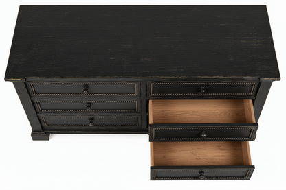 Castilla Forge™ Rustic Gothic Solid Wood Dresser – handcrafted solid wood furniture
