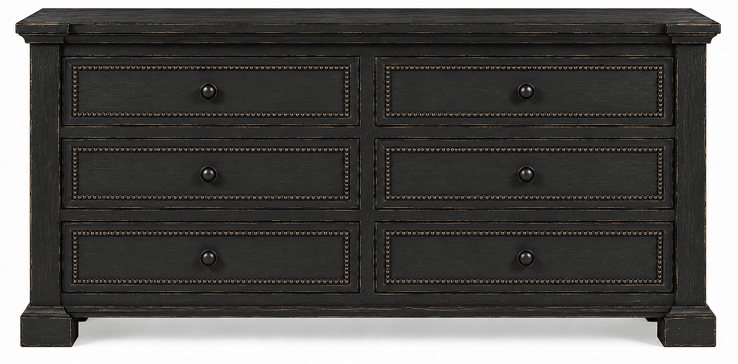 Castilla Forge™ Rustic Gothic Solid Wood Dresser – handcrafted solid wood furniture