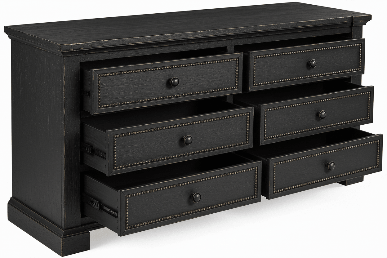 Castilla Forge™ Rustic Gothic Solid Wood Dresser – handcrafted solid wood furniture
