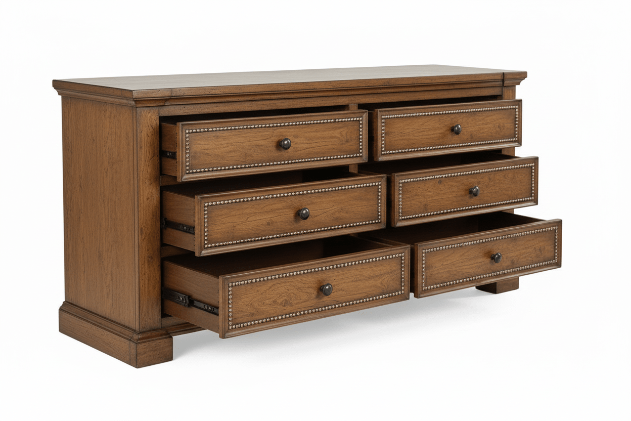 Castilla Forge™ Rustic Gothic Solid Wood Dresser – handcrafted solid wood furniture