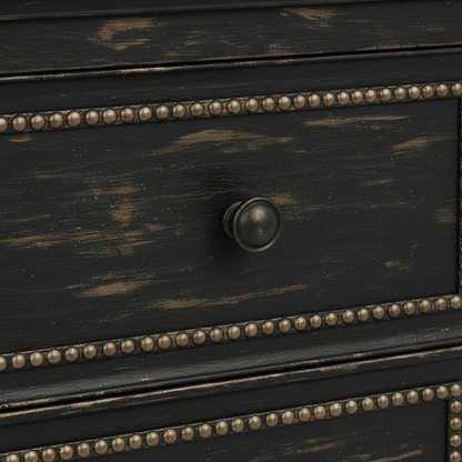 Castilla Forge™ Rustic Gothic Solid Wood Nightstand – handcrafted solid wood furniture
