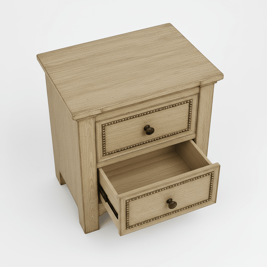 Castilla Forge™ Rustic Gothic Solid Wood Nightstand – handcrafted solid wood furniture