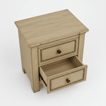 Castilla Forge™ Rustic Gothic Solid Wood Nightstand – handcrafted solid wood furniture