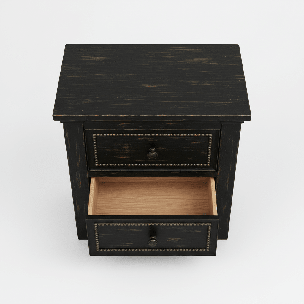 Castilla Forge™ Rustic Gothic Solid Wood Nightstand – handcrafted solid wood furniture